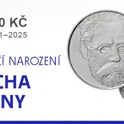 Smetana oslavuje 200 let narozenin na stříbrné pamětní minci ČNB
